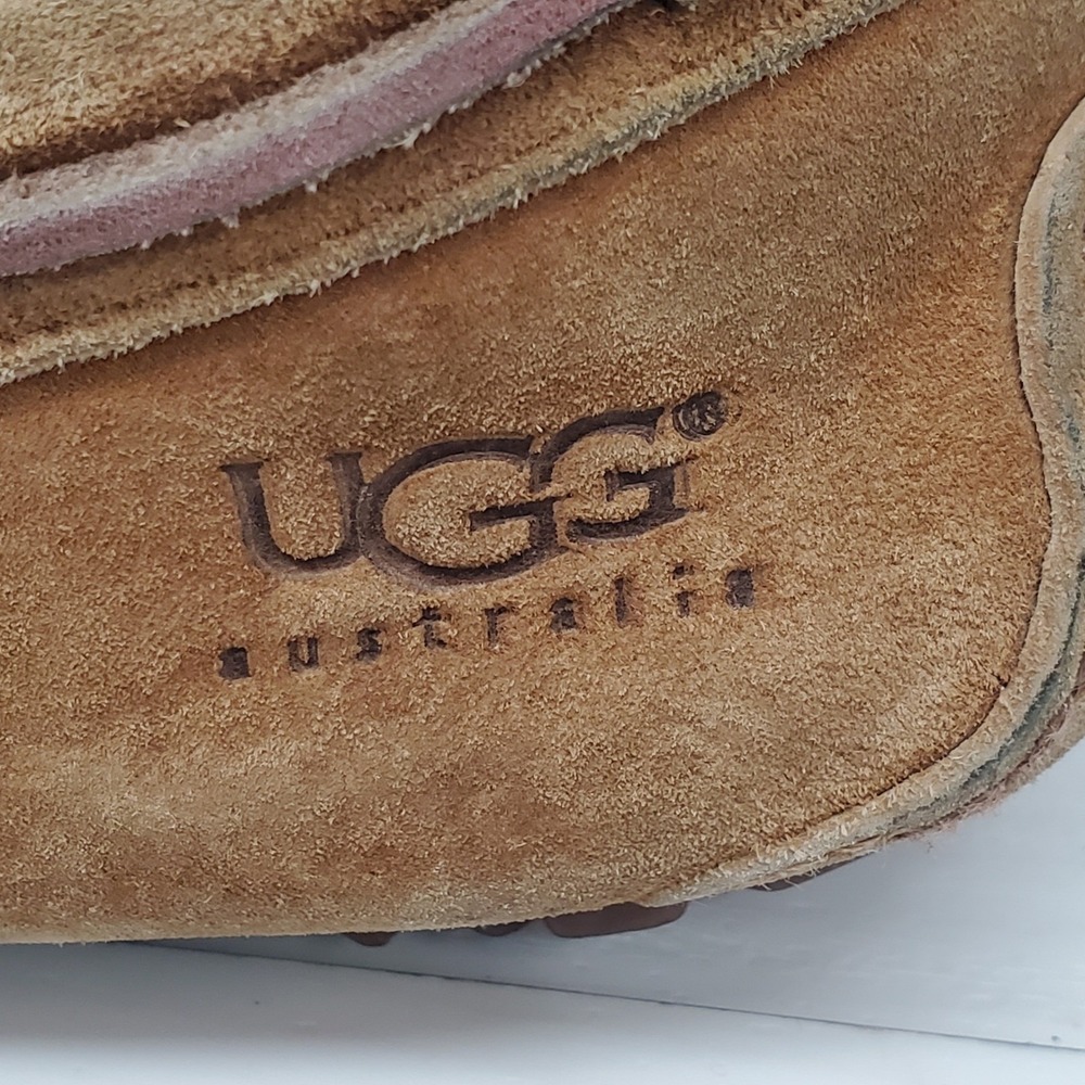 UGG Australia Ansley Moccasin Slippers Womens Size 7 Suede Leather Lined Loafers - Picture 4 of 16